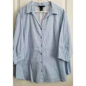 Lane Bryant Stripped Button Down - Plus Size